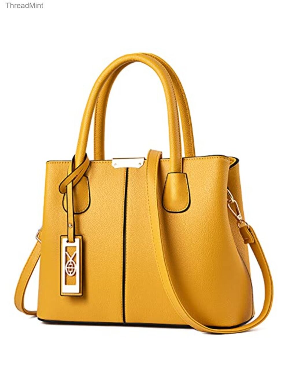 Faux Leather Women's Tote & Crossbody Bag w/ Adjustable Strap